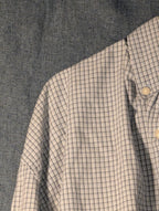 Old Navy Button Down Shirt Men's Large Blue White Grid Check Casual Cotton