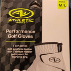 NEW Athletic Works Performance Golf Gloves 2-Pack | Size M/L | 2 Left Hand Glove