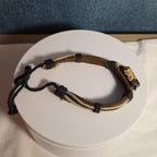 Boho Tribal Leather Cord Bracelet Carved Bead Unisex
