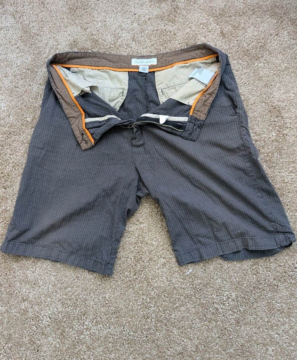 Quiksilver Edition Mens Shorts 34 Gray Micro Check Bermuda Walk Flat Front VTG