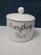 Ceramic Sugar Bowl with Lid | "Sugar & Spice"