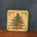 Christmas Tree Cork Back Coaster Holiday Decor Single