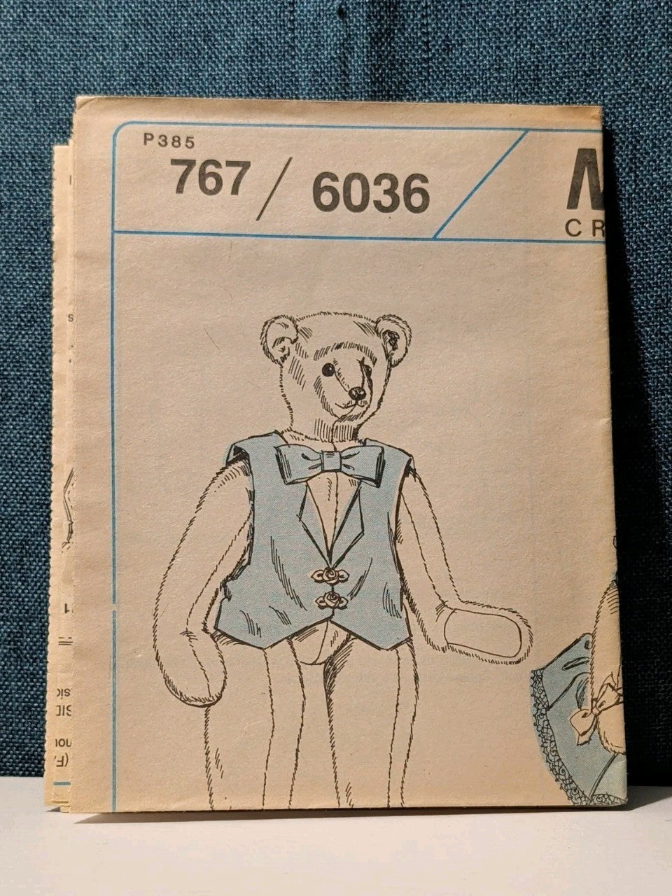 McCall's 6036 Rosenbears Family Pattern 767 1992 Stuffed Bear Clothes UNCUT