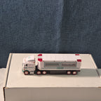 2021 Hess Mini Toy Truck Semi Hauler with Race Car White & Green Collectible