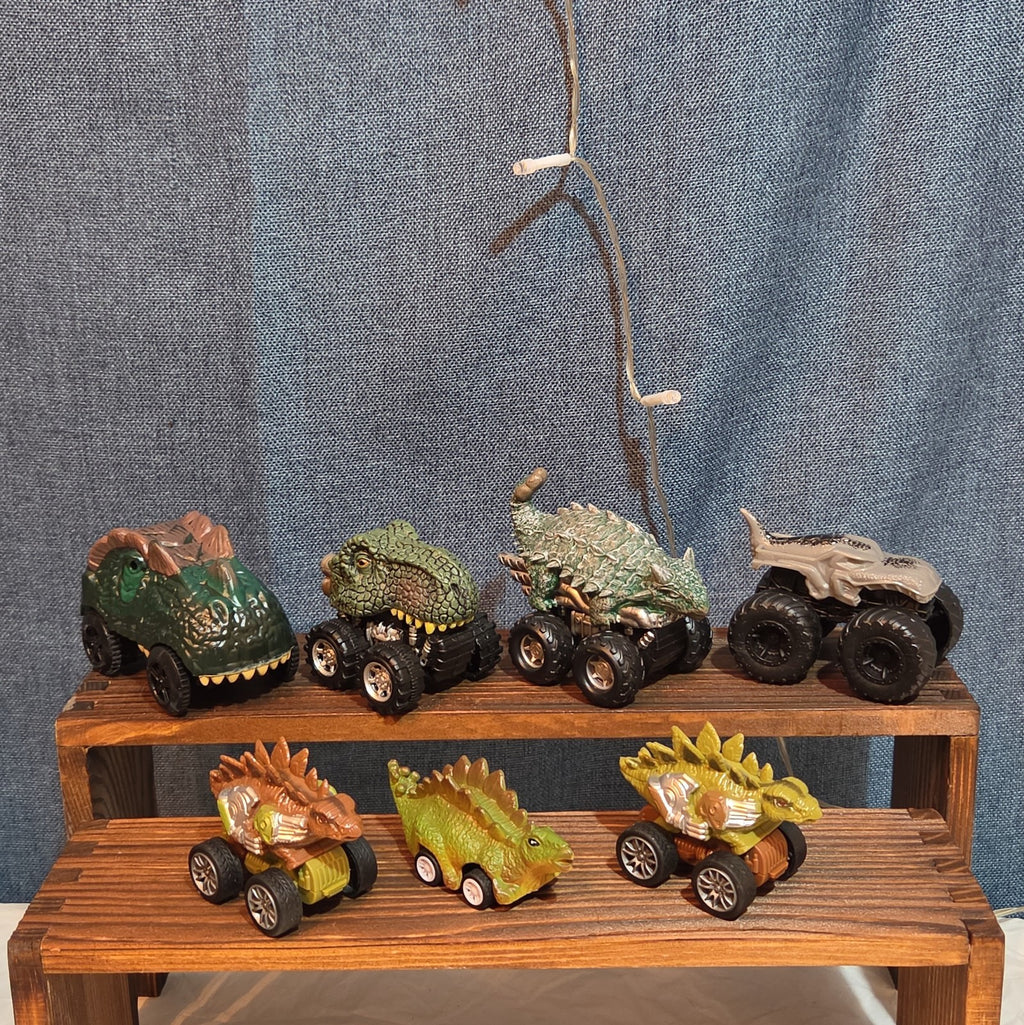 Lot Of 7 Dinosaur Monster Trucks, Vehicles Plastic