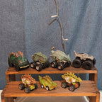 Lot Of 7 Dinosaur Monster Trucks, Vehicles Plastic