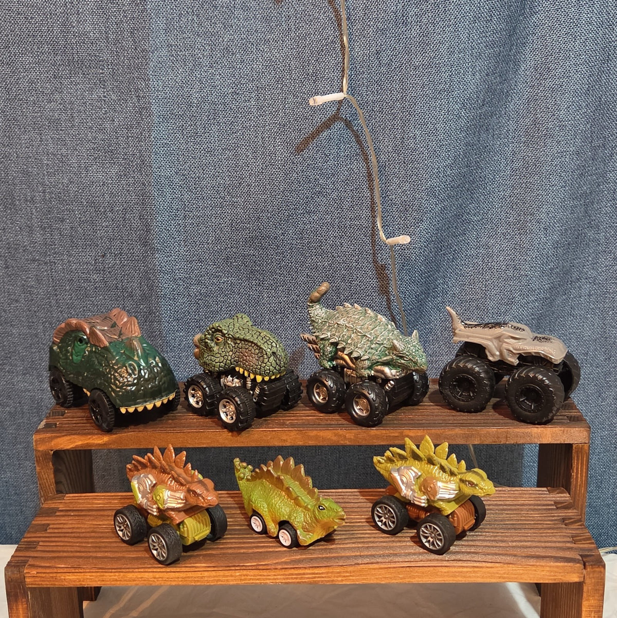 Lot Of 7 Dinosaur Monster Trucks, Vehicles Plastic
