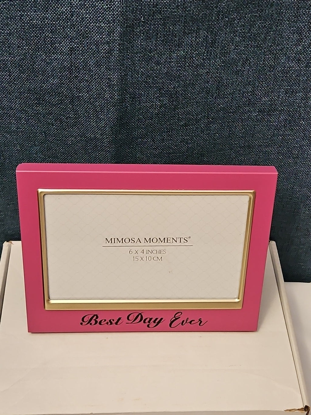 NEW Mimosa Moments Best Day Ever Picture Frame 4x6 | Pink & Gold Wedding Gift