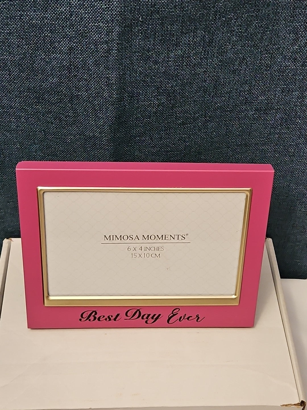 NEW Mimosa Moments Best Day Ever Picture Frame 4x6 | Pink & Gold Wedding Gift
