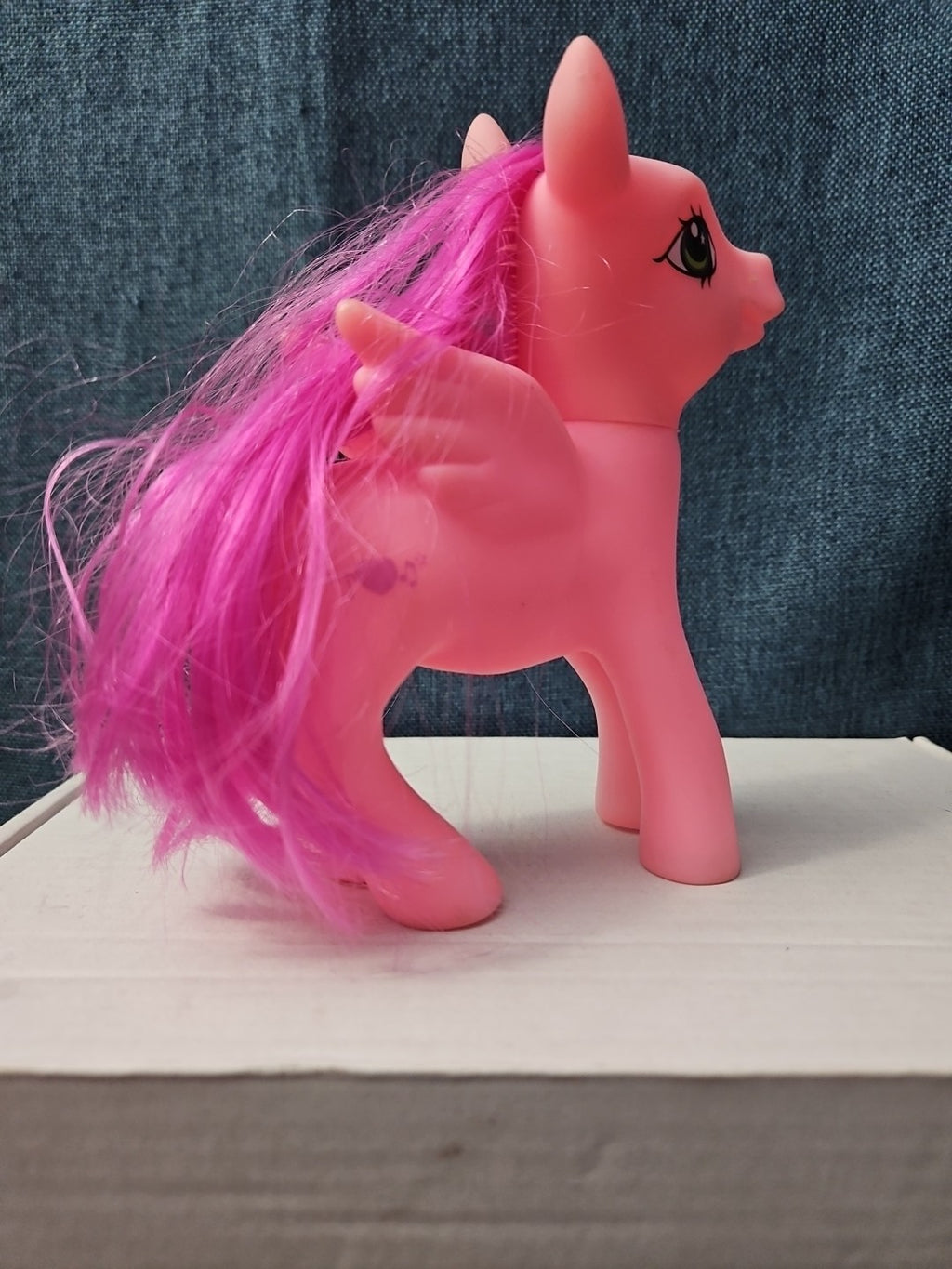 Pink Pegasus Pony Toy | 4.5"  MLP Style "Fakie" Figure | Magenta Hair