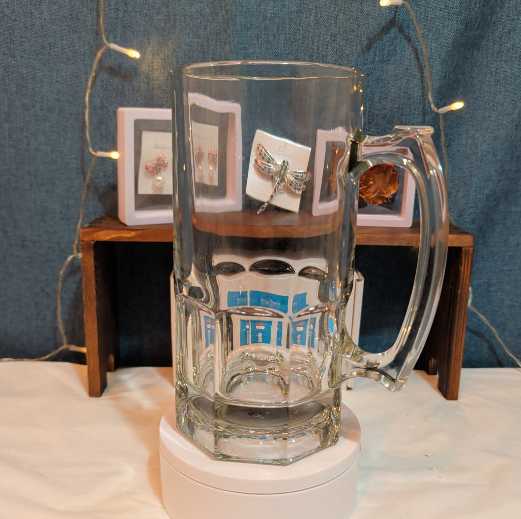 Libbey Gibraltar Super Mug 8-Inch Heavy Glass Beer Stein Vintage
