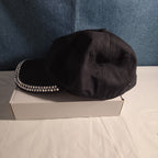 Black Rhinestone Trim Baseball Cap Peng Yuan