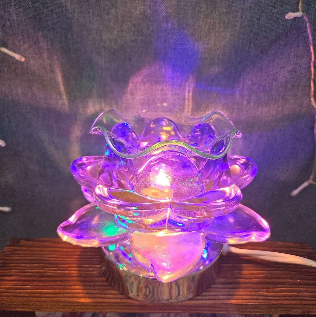 Flower Touch Lamp Glass Oil Warmer Multicolor
