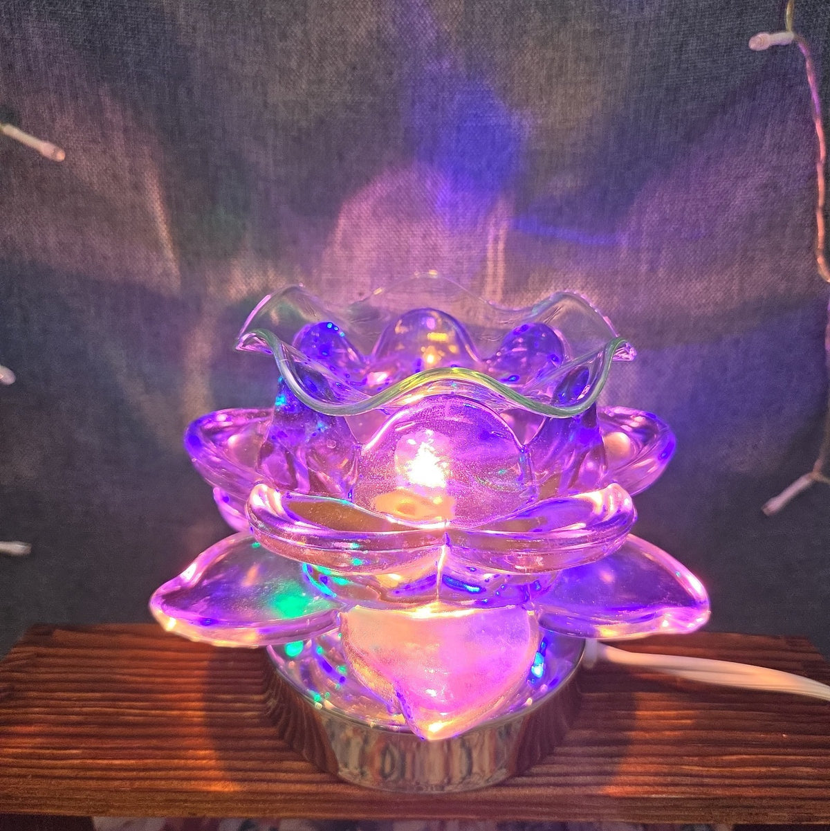 Flower Touch Lamp Glass Oil Warmer Multicolor