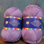 Herrschners Afghan Yarn 2 Ply Grape Frost Purple Acrylic 2 Skein