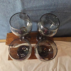 Greenbrier Set 4 Smokey Grey Gray Wine Glasses 12oz