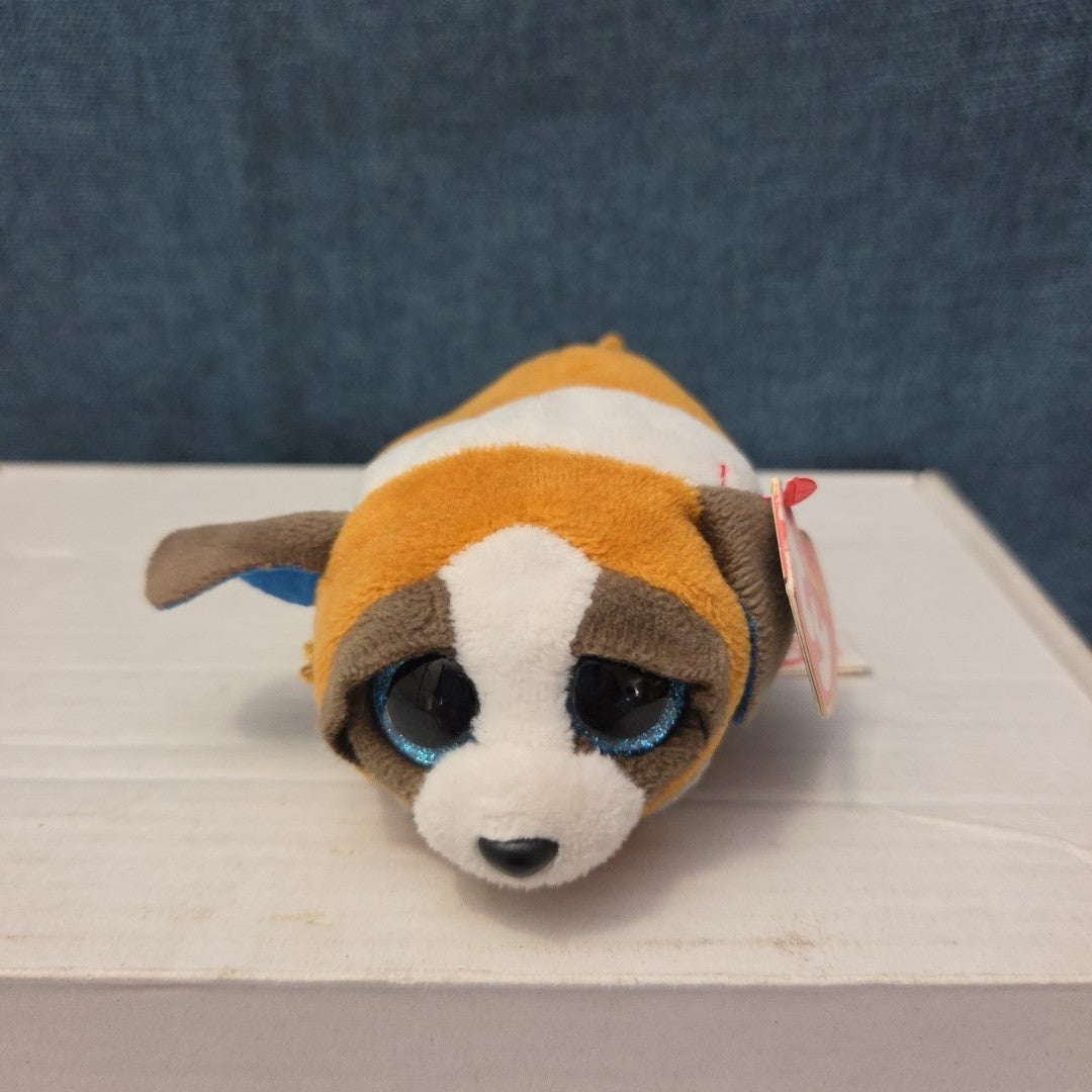 Ty Teenie Tys Gypsy St Bernard Dog Stackable Plush Blue Glitter Eyes MWMT 42205