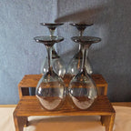 Greenbrier Set 4 Smokey Grey Gray Wine Glasses 12oz