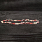 Multi-Strand Seed Bead Twisted Necklace Red Black Boho EUC