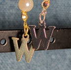 Faux Pearl Purse Charm Gold Silver Tone W Letter Initial