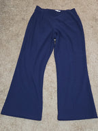 TravelSmith Pants Womens MP Navy Blue Wide Leg Stretch Travel Pull On Style 3212