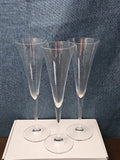 Set of 3 Tall Champagne Flutes | 9.5" Trumpet Shape | Elegant Clear Glass