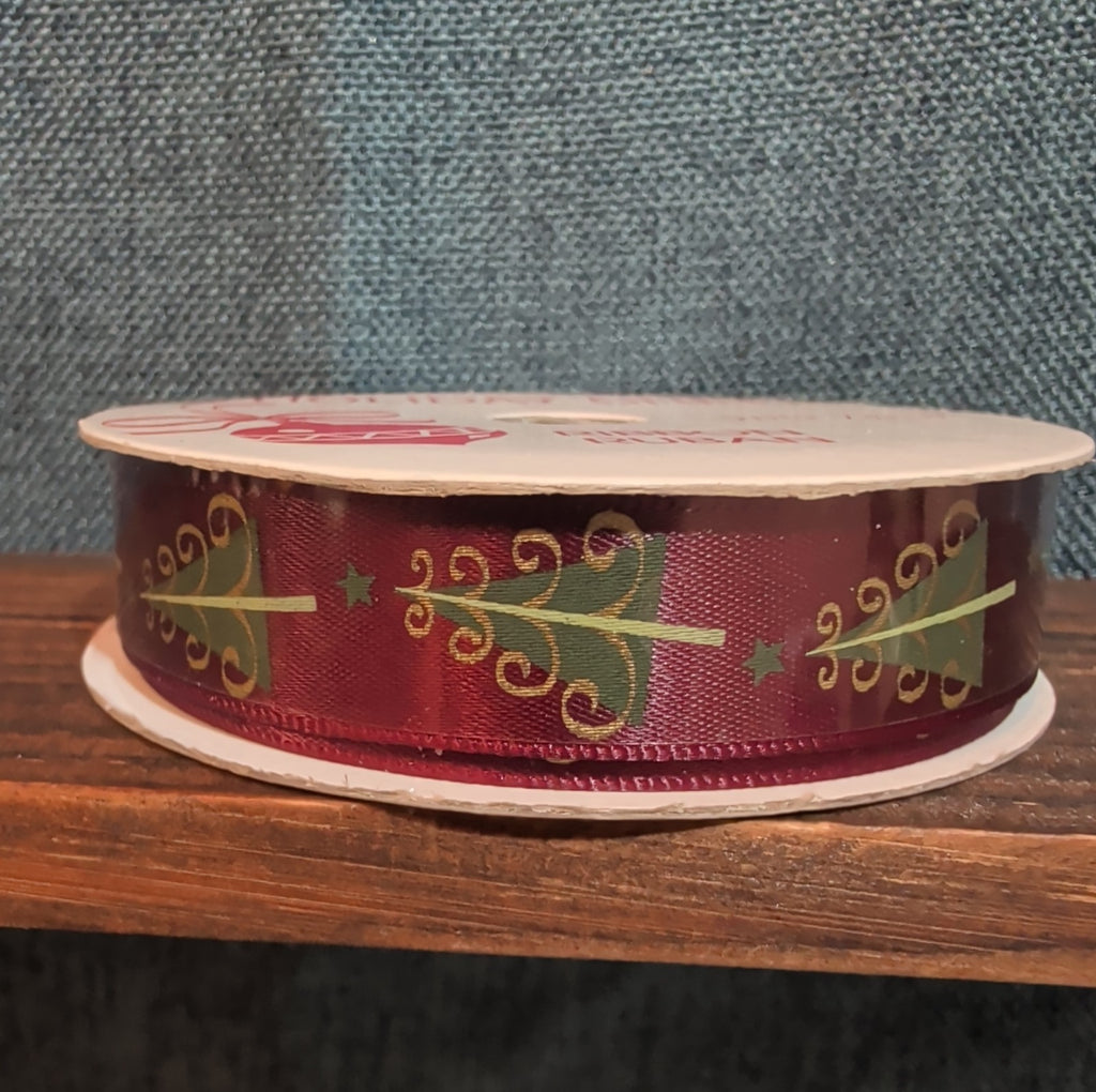 Michaels Holiday Cheer Ribbon Burgundy Christmas Tree 9ft NWT