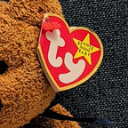 Ty Beanie Baby Fuzz Bear 1999 Retired MWMT P.E. Pellets Holographic Tag Vintage