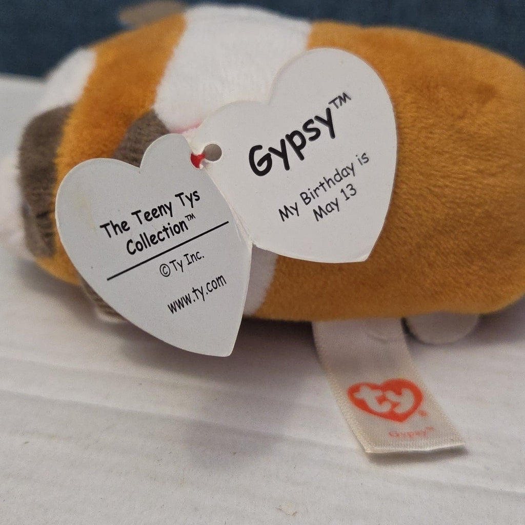 Ty Teenie Tys Gypsy St Bernard Dog Stackable Plush Blue Glitter Eyes MWMT 42205