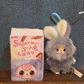 Baby Three Super Mini Bunny Letter S Gray Plush Bag Charm Pendant