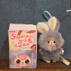Baby Three Super Mini Bunny Letter S Gray Plush Bag Charm Pendant