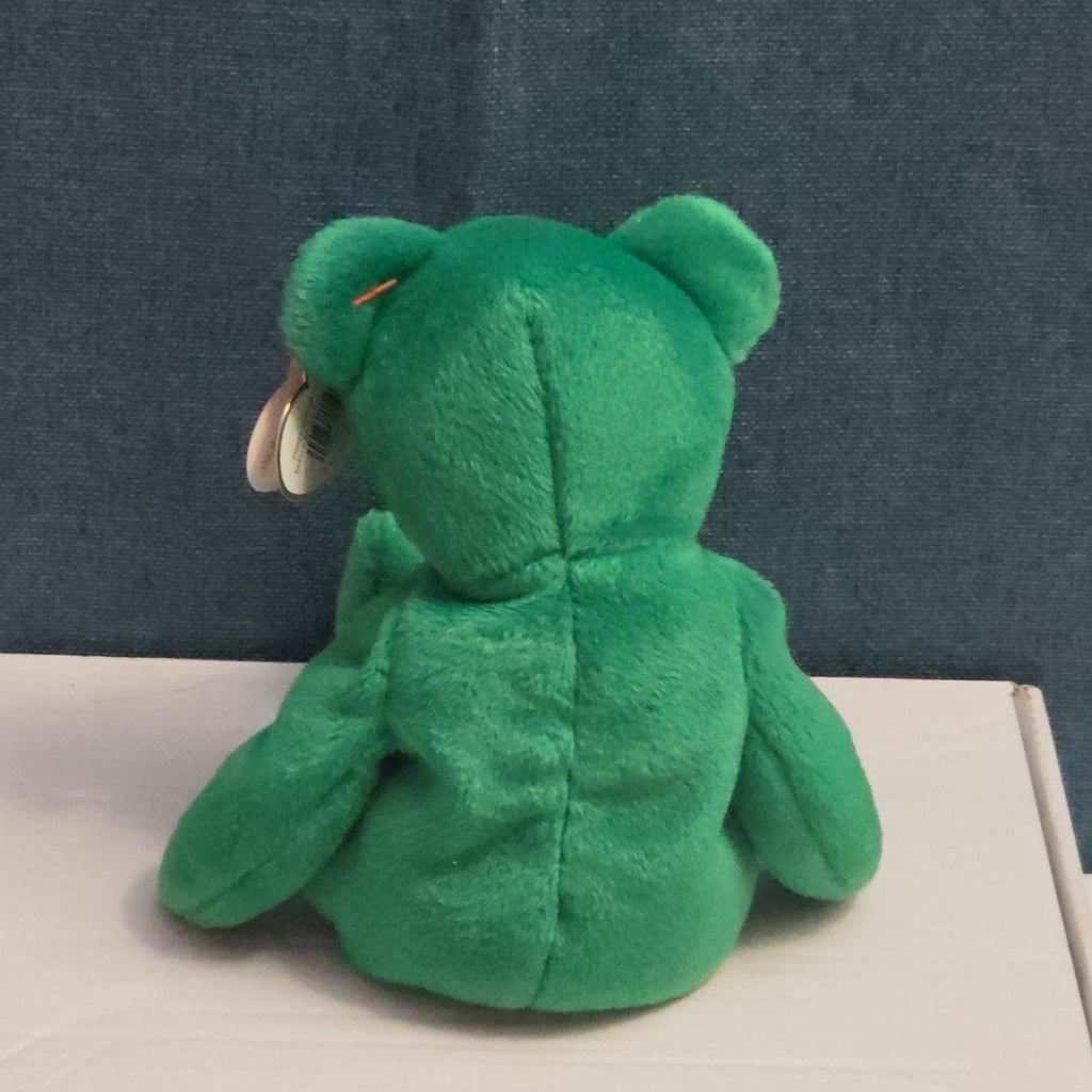 Ty Beanie Baby Erin the Bear 1997 Retired MWMT P.E. Pellets Irish Green Clover