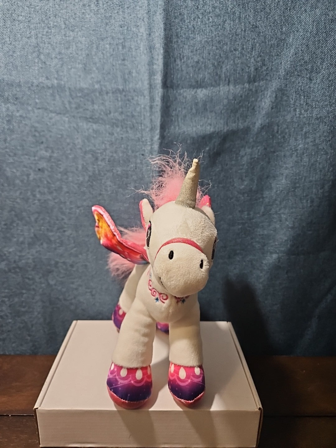 2 Star Eye Unicorn Plush Set | Pink & White Pegasus Stuffed Animals | Shimmer