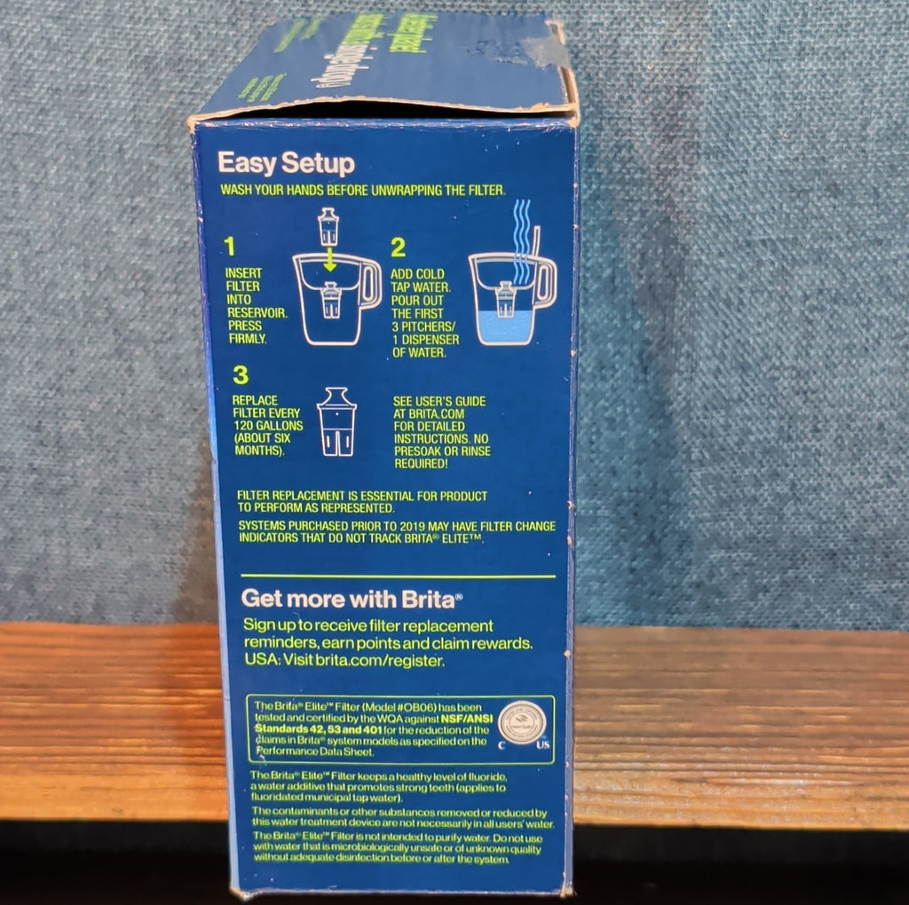 Brita Elite Replacement Water Pitcher Filters 2 Count Pack NIB 6 Month