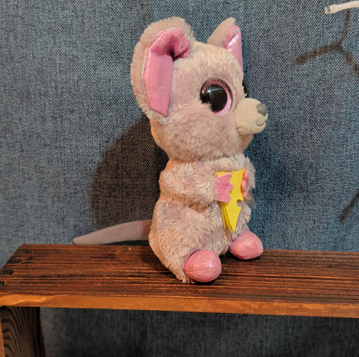 Ty Beanie Boos Squeaker Mouse 6" Plush Sparkle Cheese Kidcore
