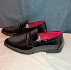 Bruno Marc Men Loafers Size 12 Tuxedo Velvet Patent Black Dress Shoes Slip On