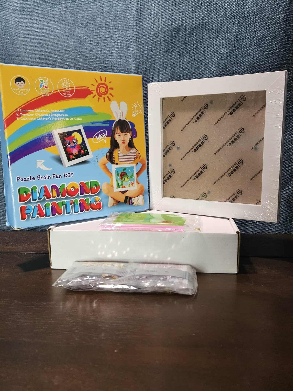 DIY Diamond Art Kit for Kids | Llama Design with White Frame | Puzzle Brain Fun 