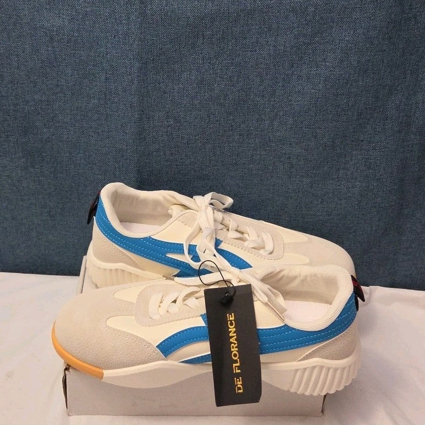 DeFlorance CLOUDEA 2.0 Orthopedic Sneakers | White Blue Women's Size 8 NEW