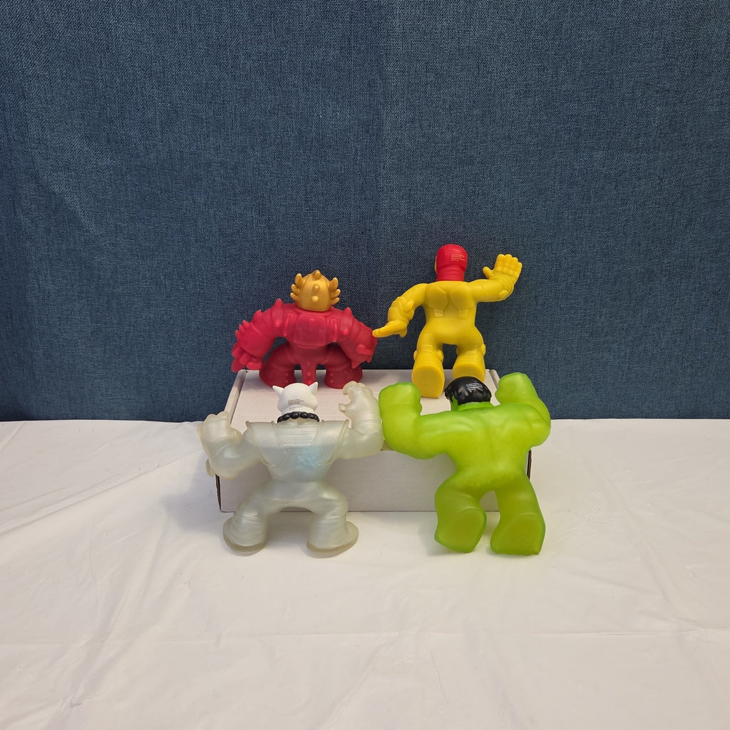 Goo Jit Zu Heroes Marvel Set of 4 Hulk Iron Man Pantaro Blazagon Squishy Toy