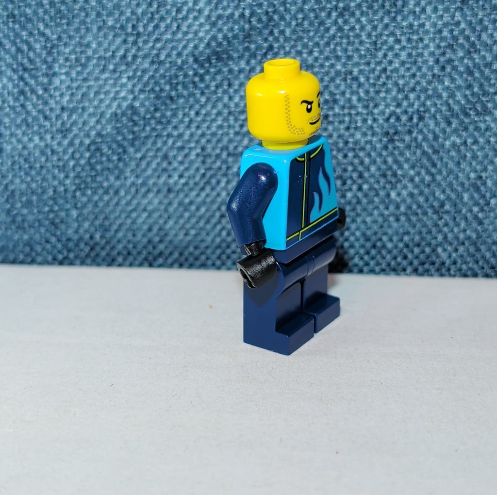 LEGO City Monster Truck Driver Minifigure cty1760 Flame Racing Jacket Loose
