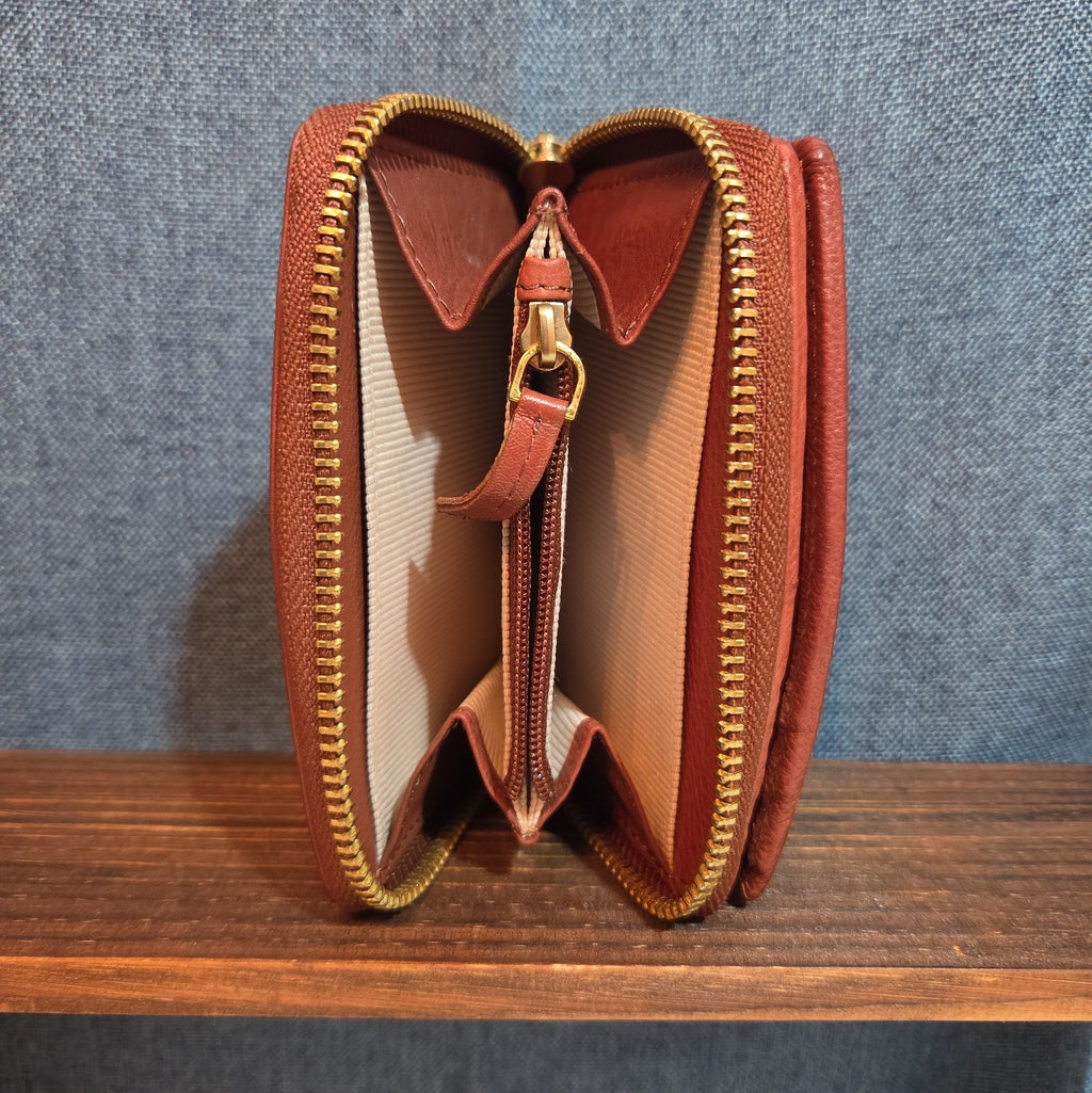 Margot New York Gina Compact Wallet Brandy Leather Boho