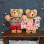Wendy's Furskins Boone Bear Plush Plaid Outfit 1986 Vintage Holiday Tagged