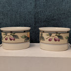 Set of 2 Mikasa Intaglio GARDEN HARVEST Cups | CAC29 8oz Flat Mugs | Vintage 90s