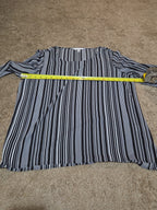 Counterparts Striped Blouse Women XL Black White Long Sleeve Top