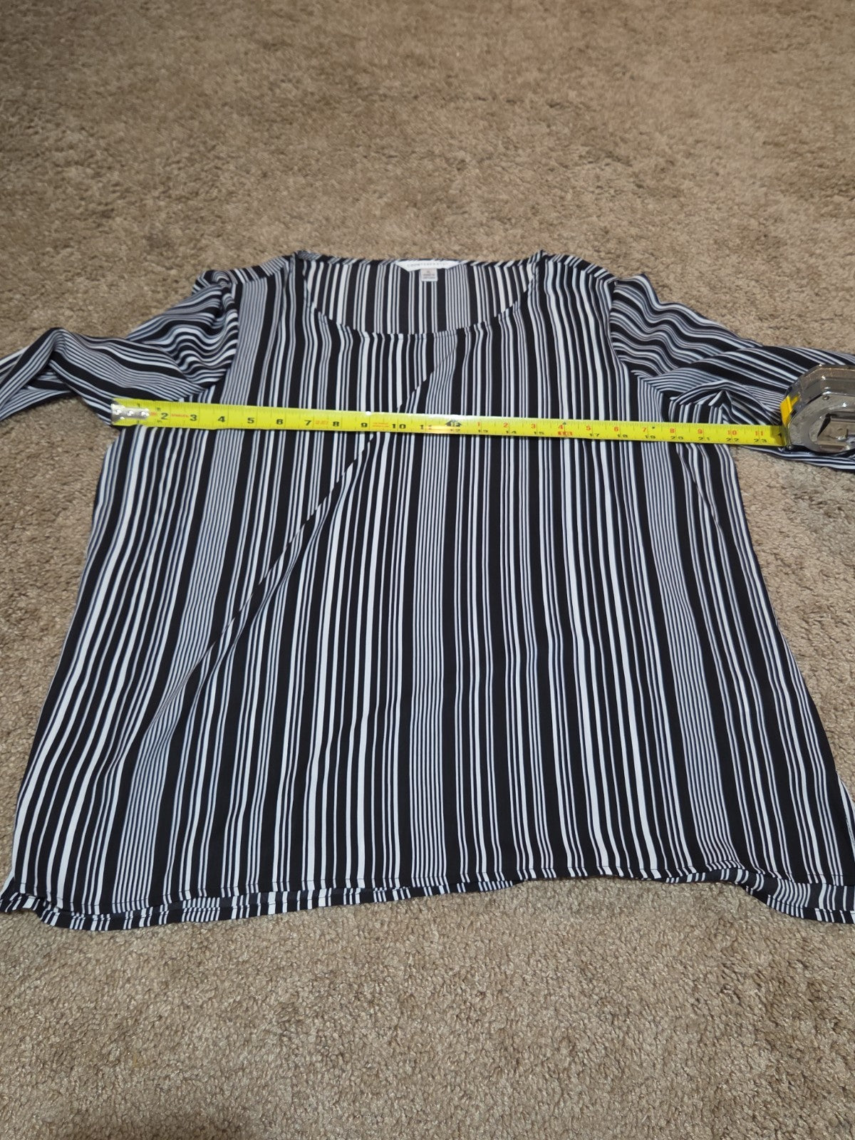 Counterparts Striped Blouse Women XL Black White Long Sleeve Top