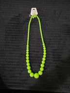 Chunky Bubblegum Bead Necklace Earring Set Green Retro New On Card