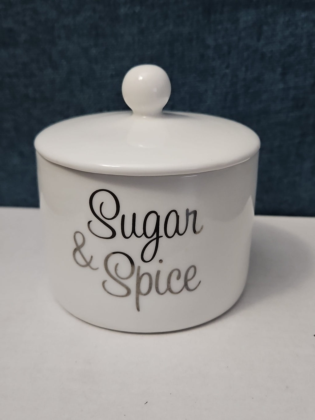 Ceramic Sugar Bowl with Lid | "Sugar & Spice"