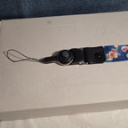 Blue Floral Phone Lanyard Quick Release Detachable Strap Loop