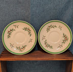Spode Christmas Tree S3324 England 5.75" Saucers Set 2 Vintage