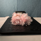 Lion Brand Fun Fur Yarn Soft Pink #101 Lot of 2 Skeins 128yds Eyelash Fluffy NEW
